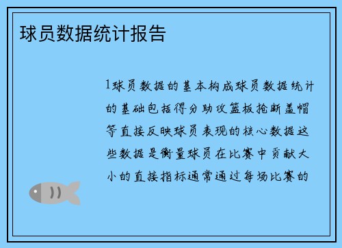 球员数据统计报告